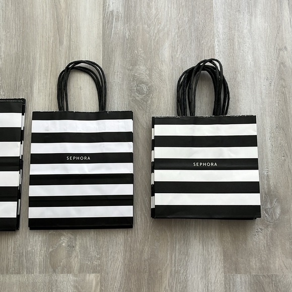 Sephora Black and White Striped 10 Paper Bags - Picture 3 of 6